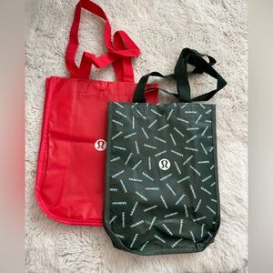 Lululemon Red and Black Tote Bags (Small)
